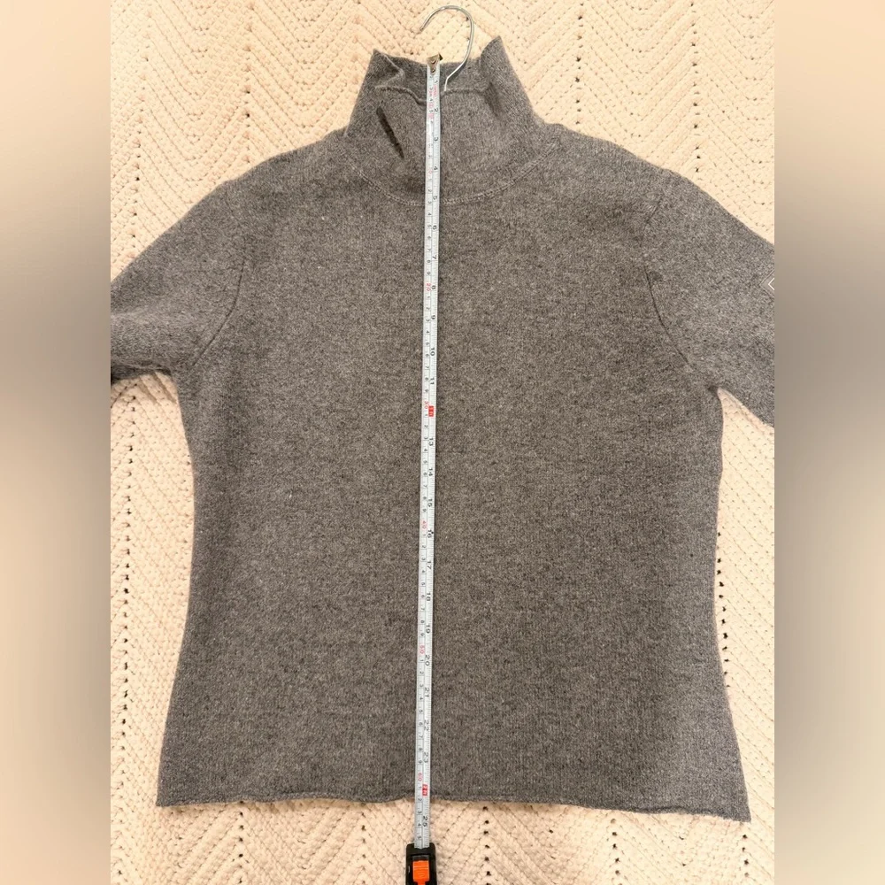 VTG 2000s Abercrombie & Fitch Lambswool Blend Gray Turtleneck Cargo Sweater